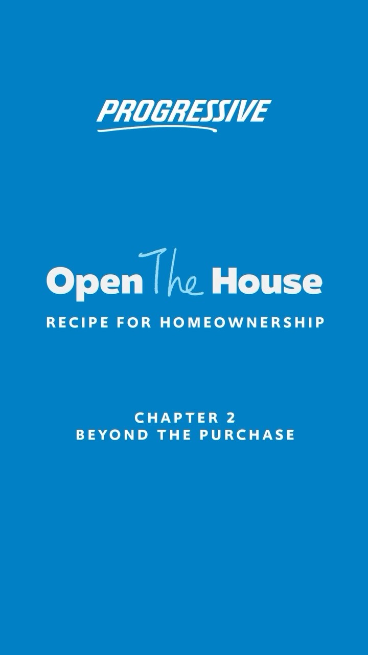 Instagram post by @kymwhitley for Progressive. Caption reads: #Ad Hear me out. Buying your first home? That’s....