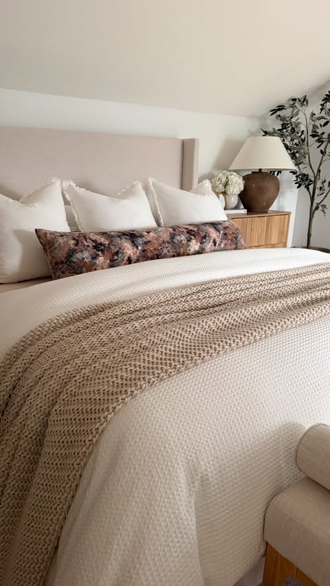 Instagram post by @meggieferrerhome for Bedsure Home. Caption reads: [...] timeless + cozy, and I love how this....