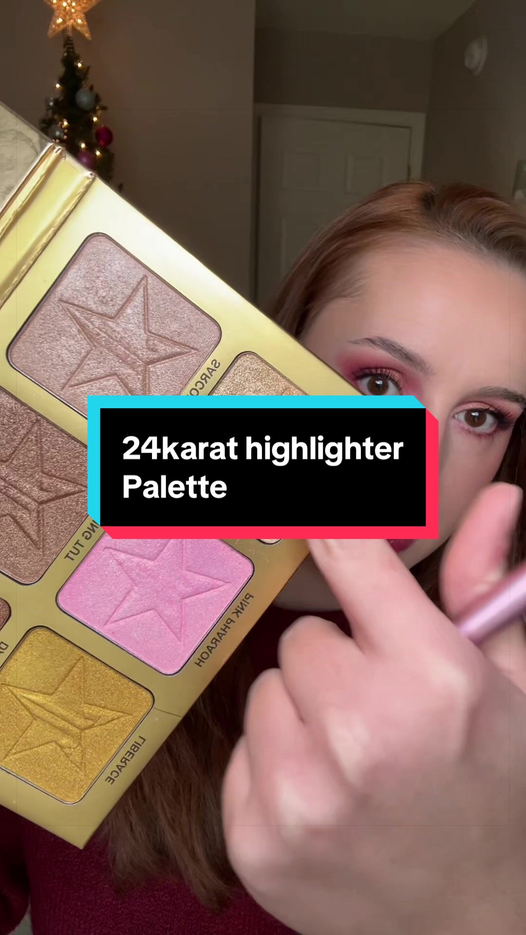TikTok post by @jessicawallsbeauty for Jeffree Star Cosmetics. Caption reads: [...] palette from @Jeffree Star Cosmetics....