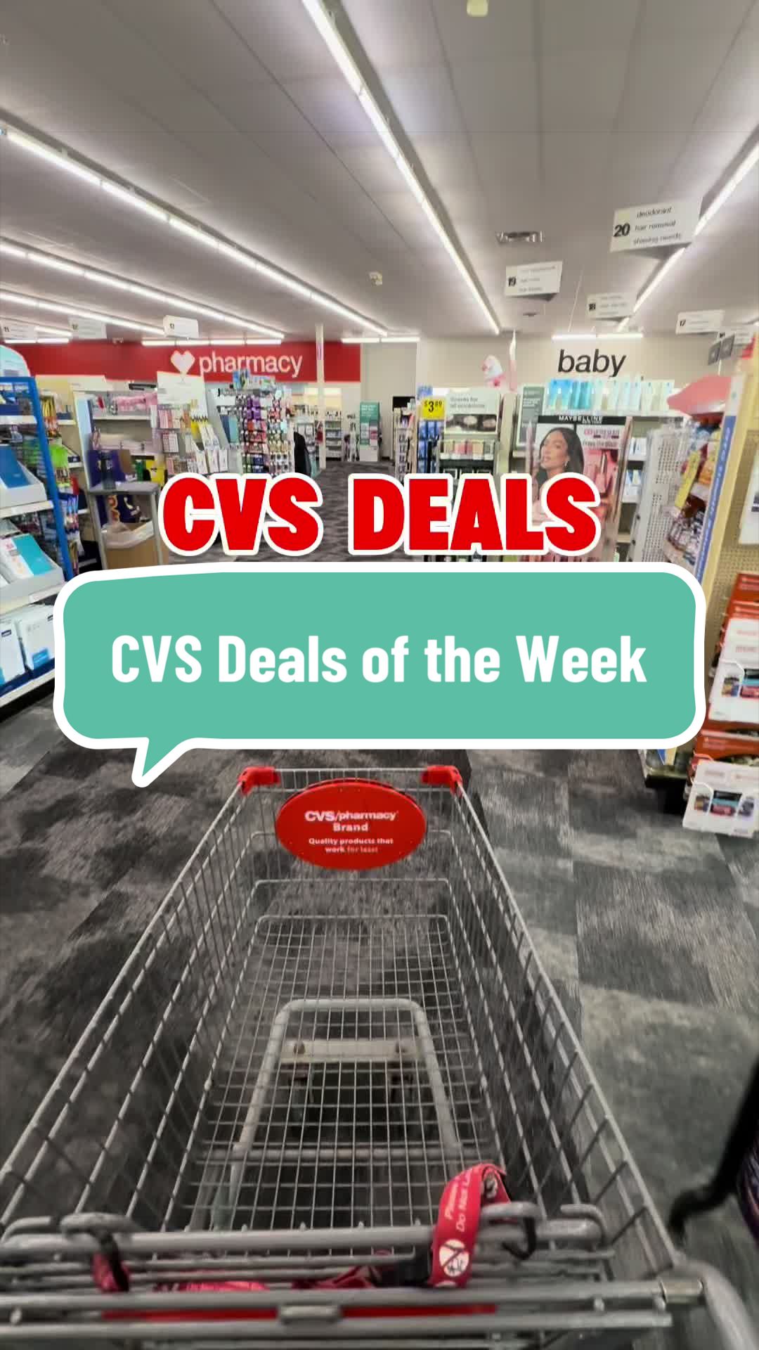 TikTok post by @torisaves for CVS. Caption reads: 📣 Weekly @CVS Pharmacy HERE! 🔥 #cvspartner....