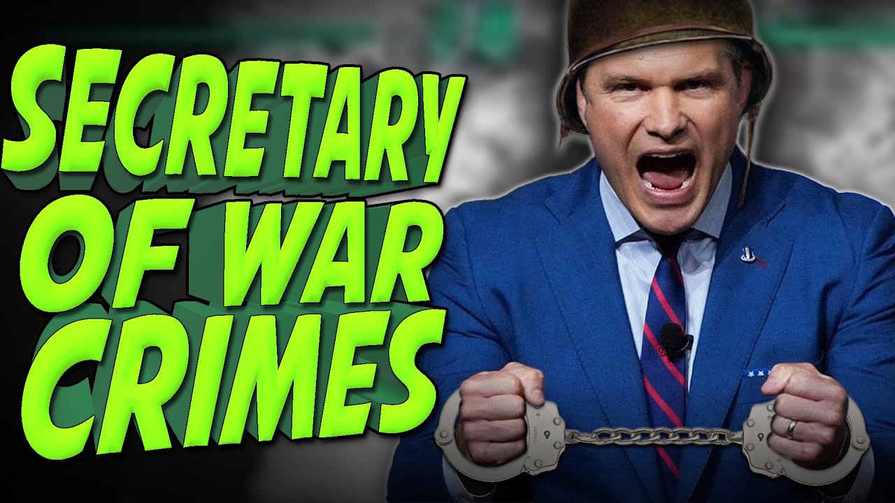 YouTube post by @InternetTodayTV for Turtle Beach. Caption reads: Pete Hegseth & U.S. Military Committed a War Crime.