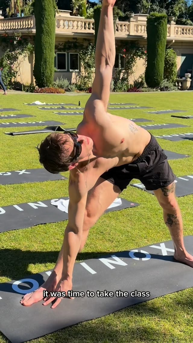Instagram post by @joelerdmann_ for Equinox. Caption reads: might turn into a yogi 

#eqxambassador....
