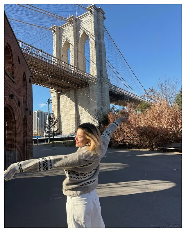 Instagram post by @margot.lee for Madewell. Caption reads: Wearing my @madewell Fair Isle sweater every day....