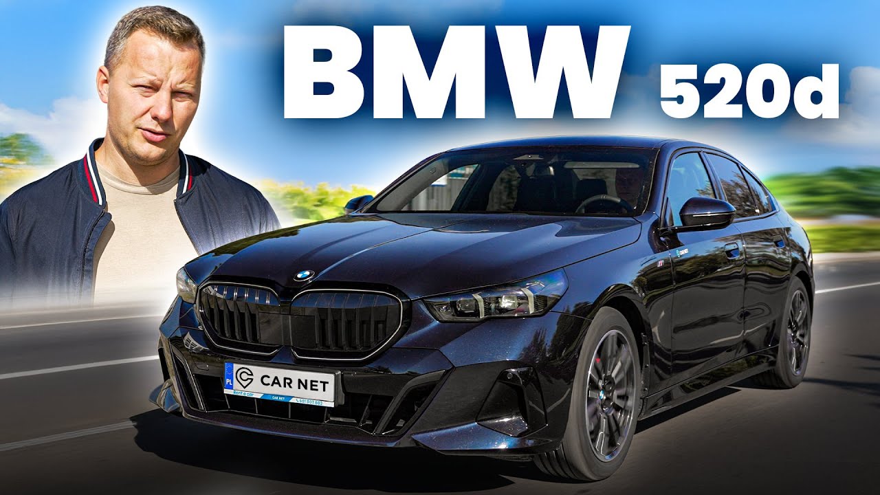 YouTube post by @Kickster for Mubi.pl. Caption reads: BMW G60 520D - Is the 5 Series like the 7? -....