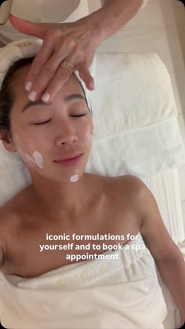 Instagram post by @aimeesong for Clé de Peau Beauté. Caption reads: #CledePeauBeautePartner Love a spa appointment....