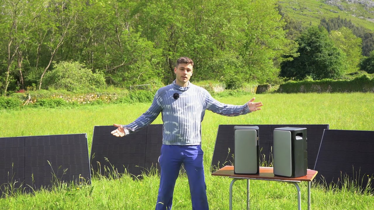 YouTube post by @HRom for EcoFlow. Caption reads: NEVER BE LEFT WITHOUT POWER AT HOME AGAIN with....