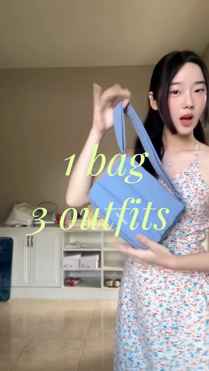 Instagram post by @pimkrp for Beyond The Vines. Caption reads: 1 bag 3 outfits🩵

@beyondthevines
#beyondthevines....