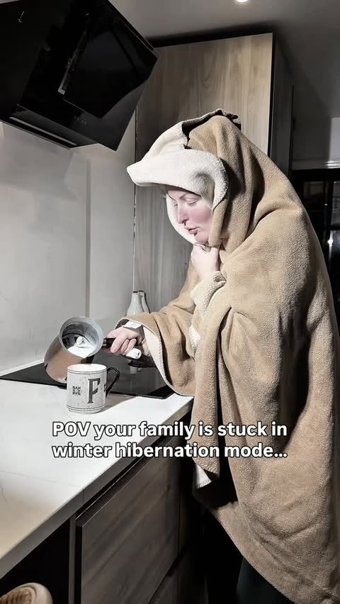Instagram post by @harfinfamily for SuperSavvyMe. Caption reads: AD POV your family is stuck in winter hibernation....