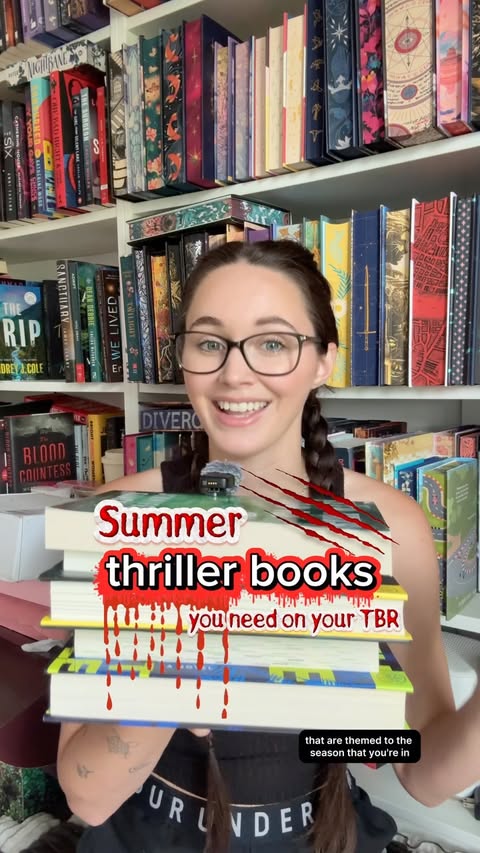 Instagram post by @bethanys_books11 for Atria Books. Caption reads: Summer thrillers you NEED to read before summer....