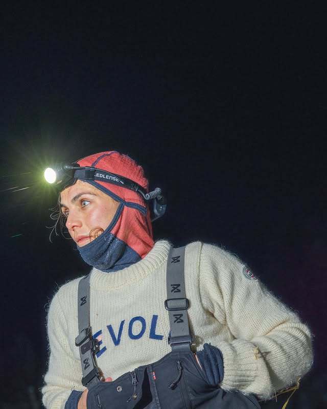 Instagram post by @funkygine for Devold of Norway. Caption reads: [...] hvilken ullgenser fra @devoldofnorway du....