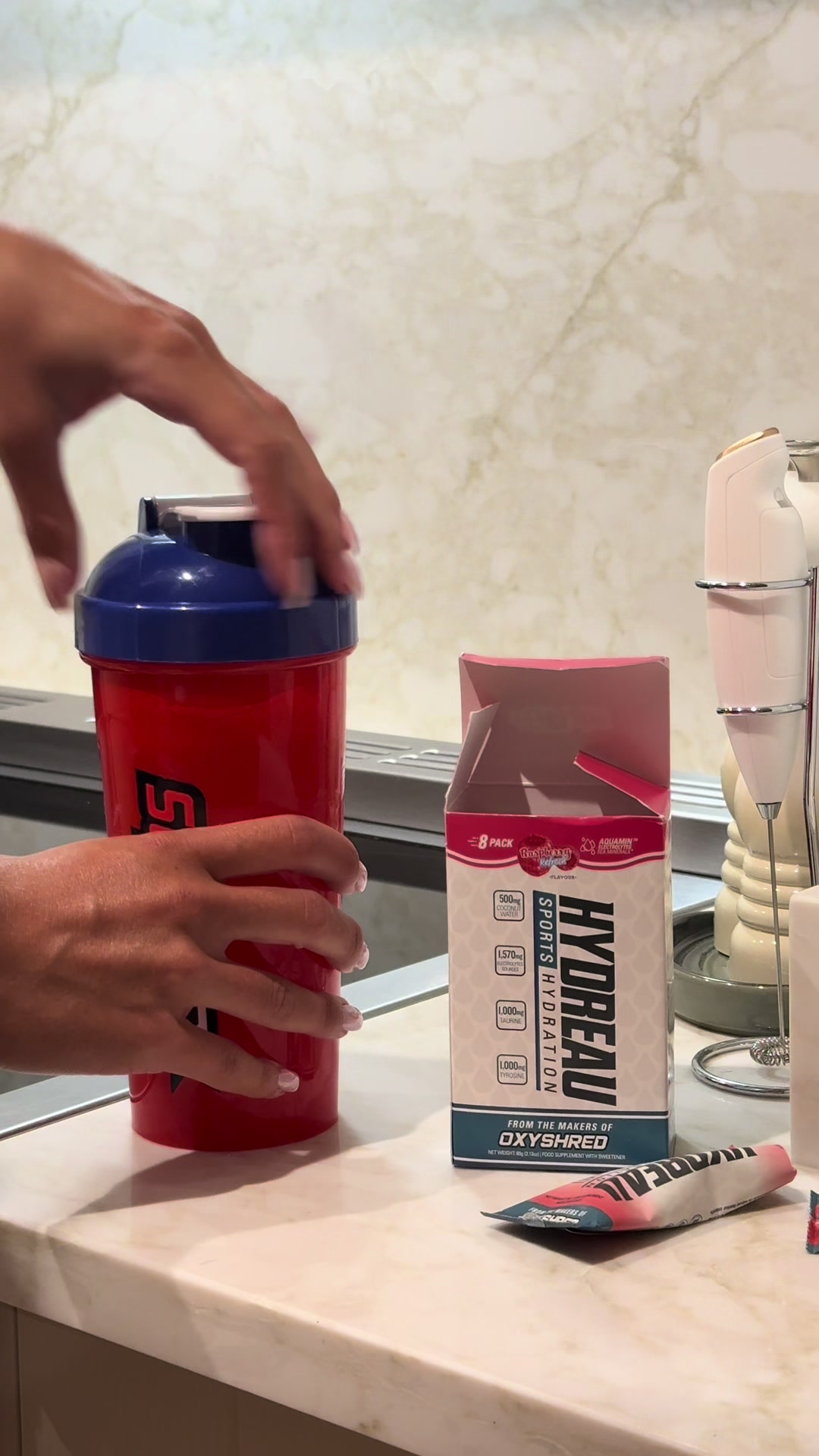 TikTok post by @mollysmith19 for EHPlabs. Caption reads: My daily ritual @ehplabsuk hydreau 🥤#ad.