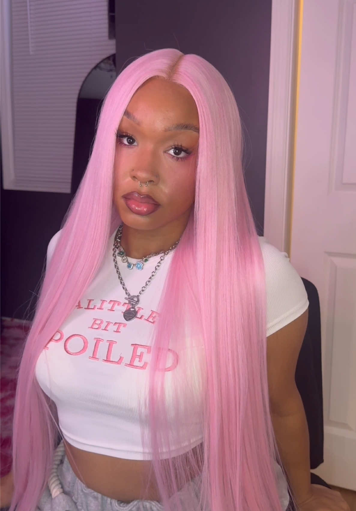 TikTok post by @asiaabaybee_ for Style Icon Hair. Caption reads: Is the pink tea? 💕 @Style Icon Hair @Style Icon....
