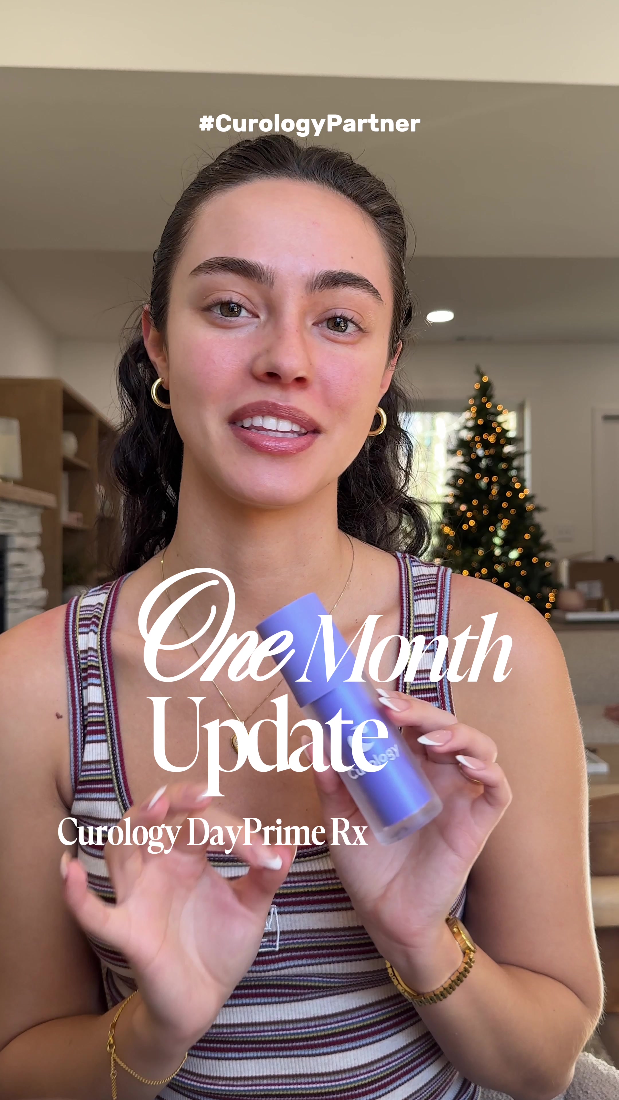 TikTok post by @kianadalleave for Curology. Caption reads: #CurologyPartner My 1 month update and results!....