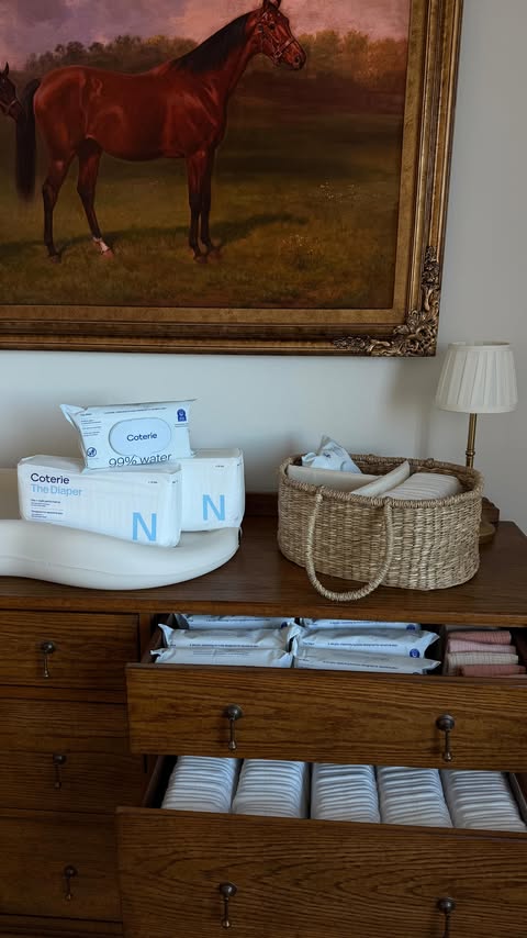 Instagram post by @shylahmay for Coterie. Caption reads: [...] the diaper station with only the best....