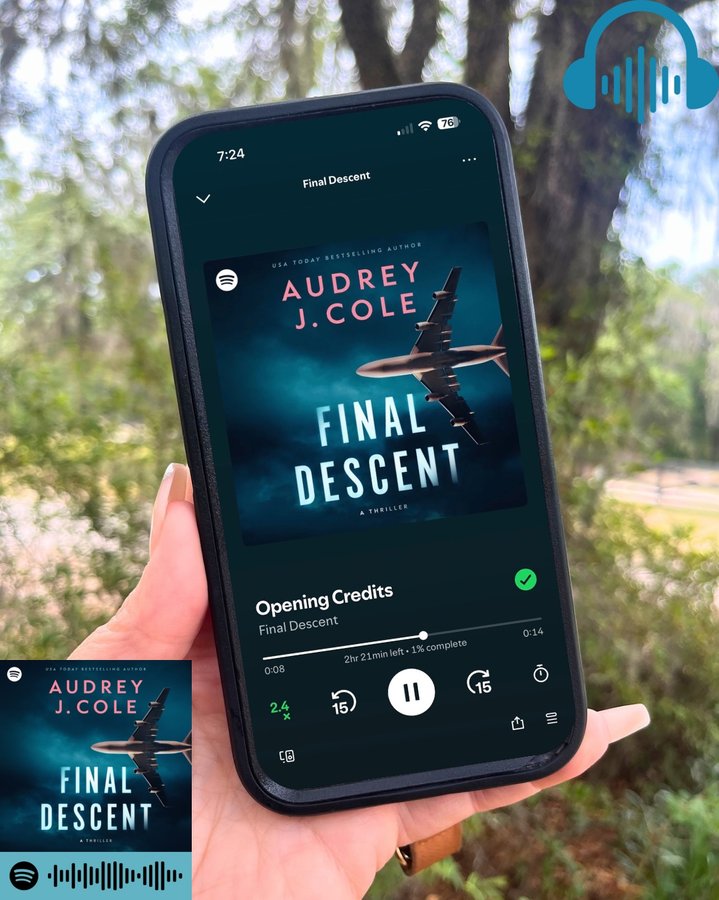 Instagram post by @dana.loves.books for TLC Book Tours. Caption reads: Final Descent
Audrey J. Cole

Published by Spotify....