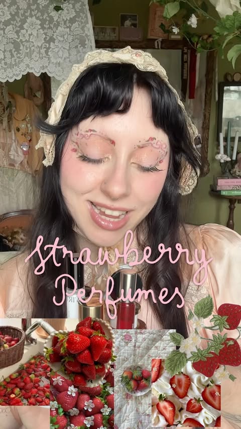 Instagram post by @botanicalfairie for Miu Miu. Caption reads: [...] girl summer 🍓 Scents mentioned: @miumiu....