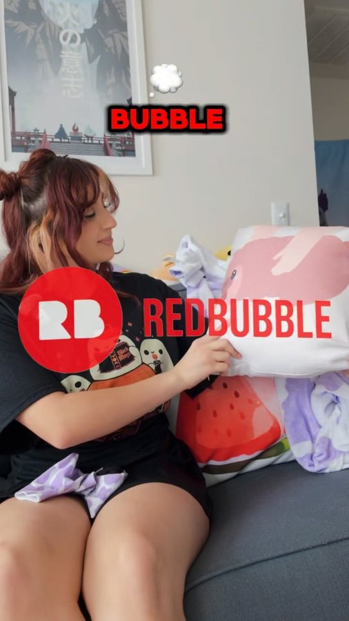 Instagram post by @hannahelaine_xoxo for Redbubble. Caption reads: The holidays are here and I know just how....