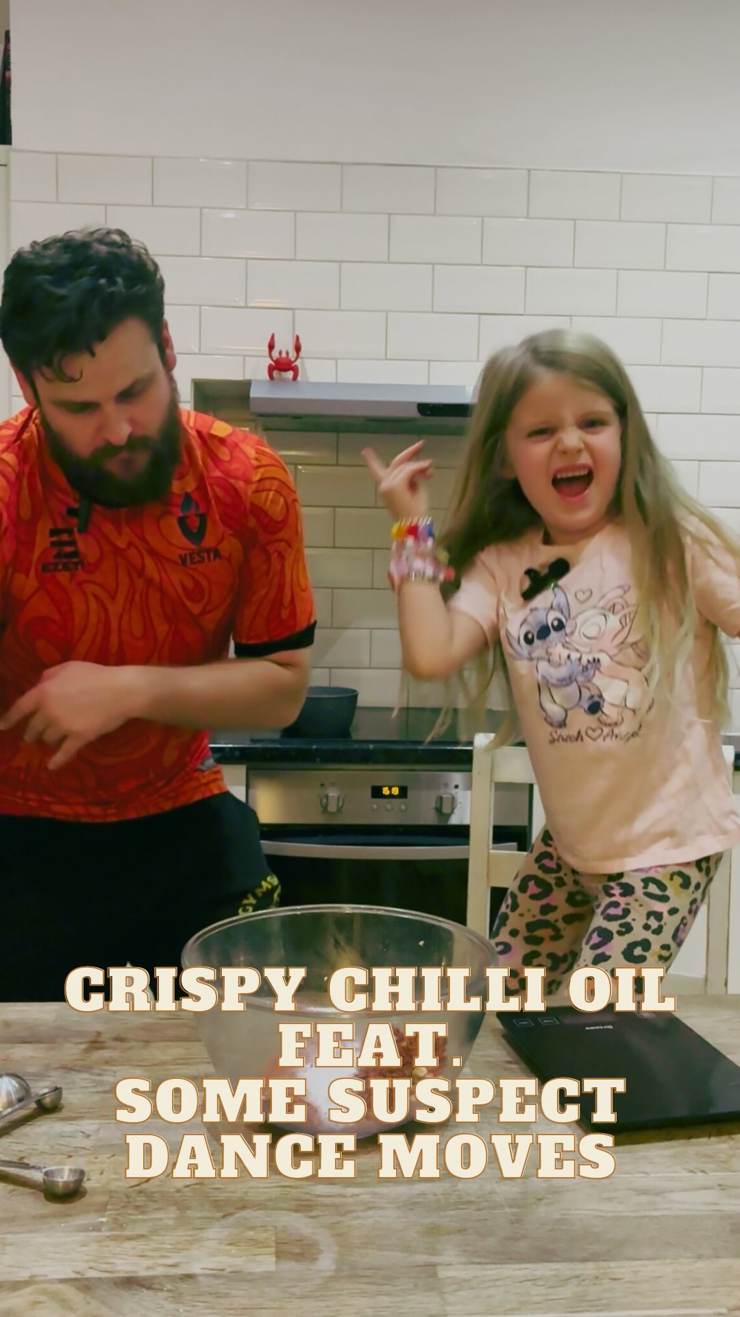 Instagram post by @smokefacedgrilla for JD’s Hot Honey. Caption reads: CRISPY CHILLI OIL 💙

With me working with and....