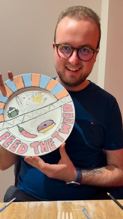 Instagram post by @feedthetweed for Pottery Café. Caption reads: [...] the evening at the loveliest little pottery....