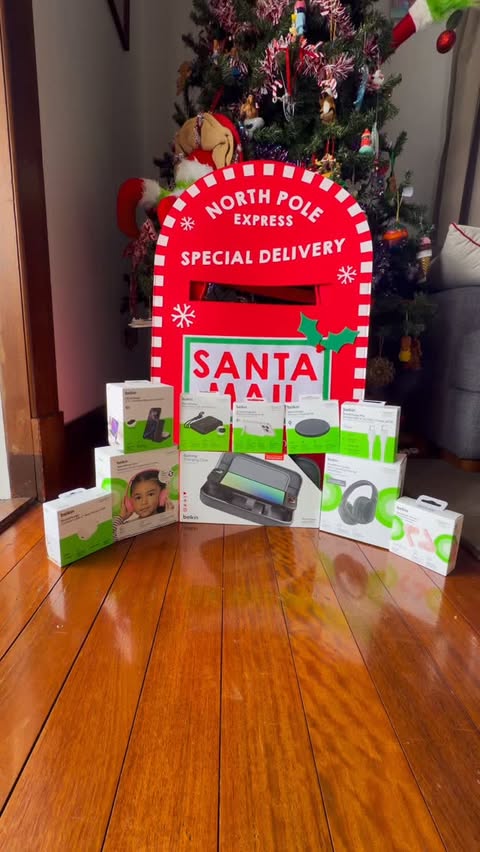 Instagram post by @mummacino for Belkin. Caption reads: 🎅✨ What’s on your Belkin Santa wishlist this....