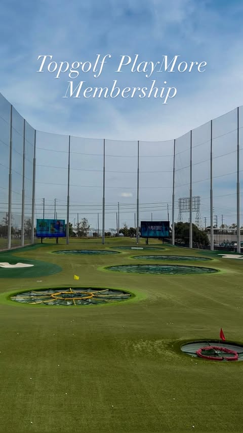 Instagram post by @margauxbrooke for Topgolf. Caption reads: Topgolf said PlayMore… and for [...].