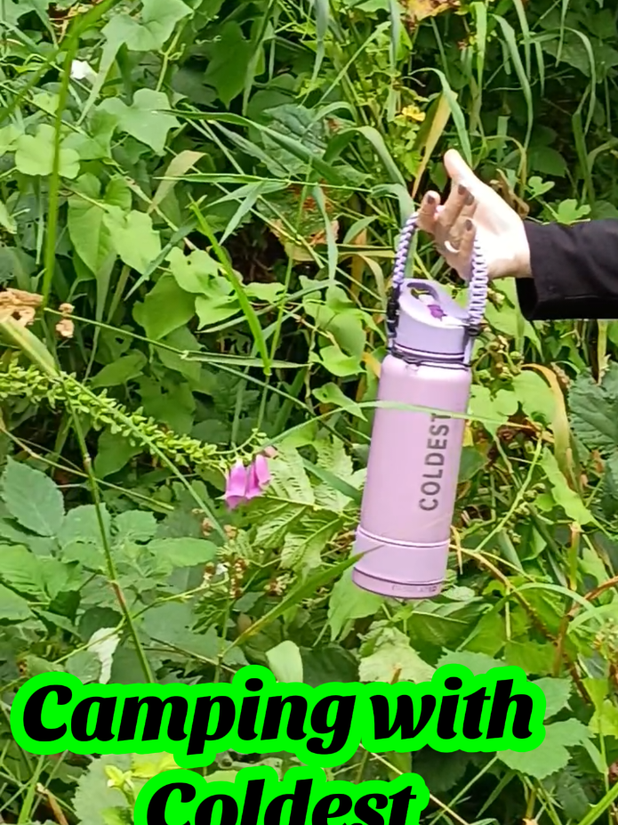 TikTok post by @melissa.carin71 for Coldest. Caption reads: Camping with Coldest! taking a water bottle that....