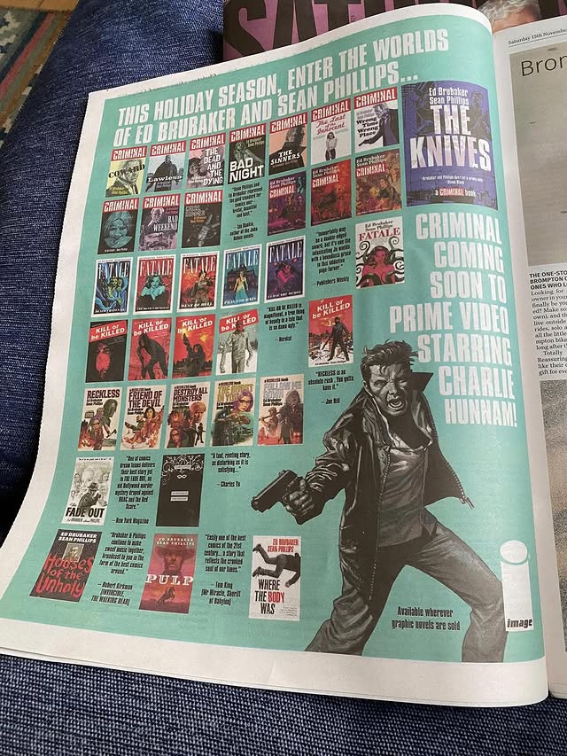 Instagram post by @artofseanphillips for The Guardian. Caption reads: Had an ad in @guardian yesterday!.