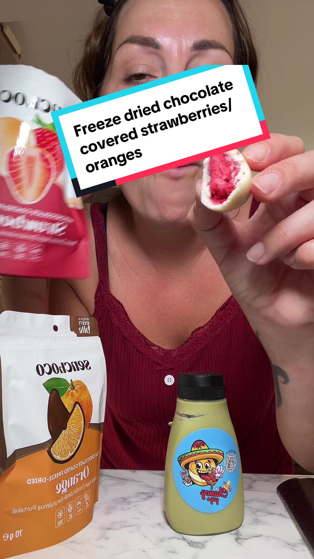 TikTok post by @janinekxx for ChamoyGuysUK. Caption reads: These are lovely!! @ChamoyGuysUK #chamoy....