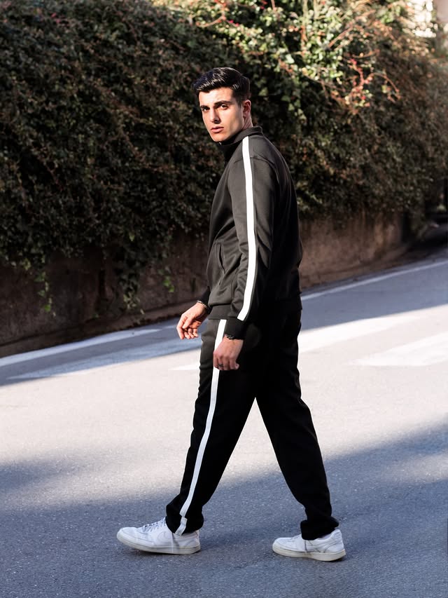 Instagram post by @anthonytaormina_ for JMIERR. Caption reads: Across the road 🚦

#menstreetwear #ootd #ad....