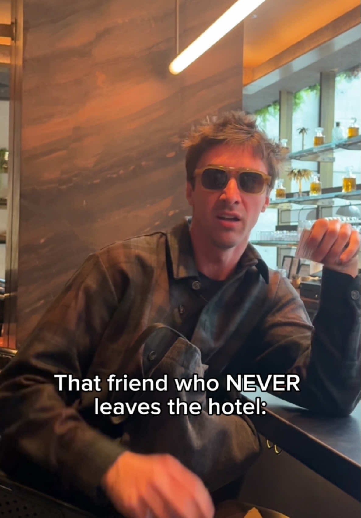 TikTok post by @bentonmcclintock for Moxy Hotels. Caption reads: Find your good karma #AtTheMoxy <3 @Moxy Hotels....