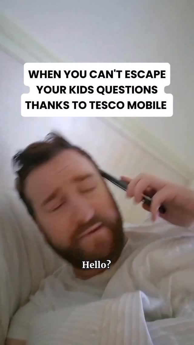 Instagram post by @ski_comedy for LADbible. Caption reads: AD | Dad is never off duty!  @tescomobile making....