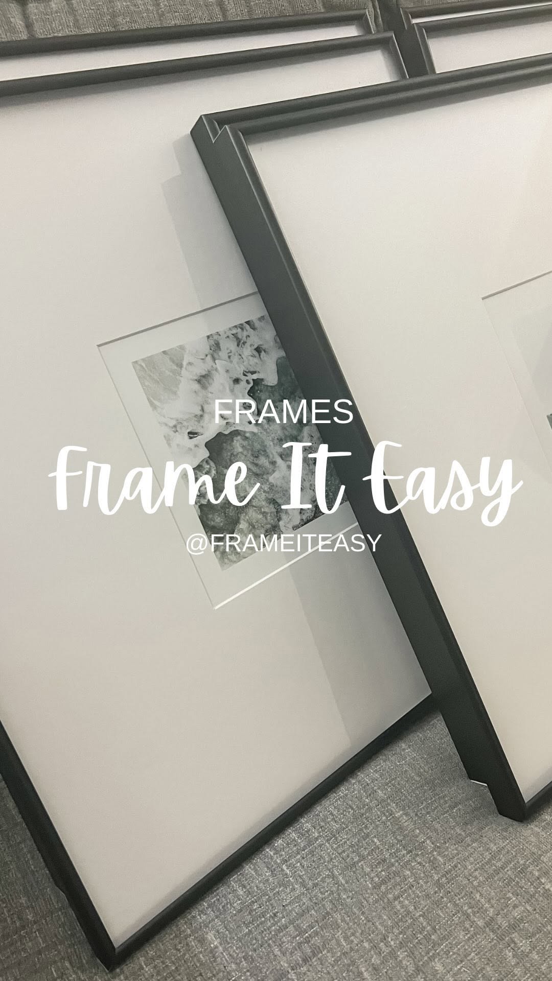 Instagram post by @kiersten.linnea for Frame It Easy. Caption reads: Comment SHOP below to receive a DM with the link....