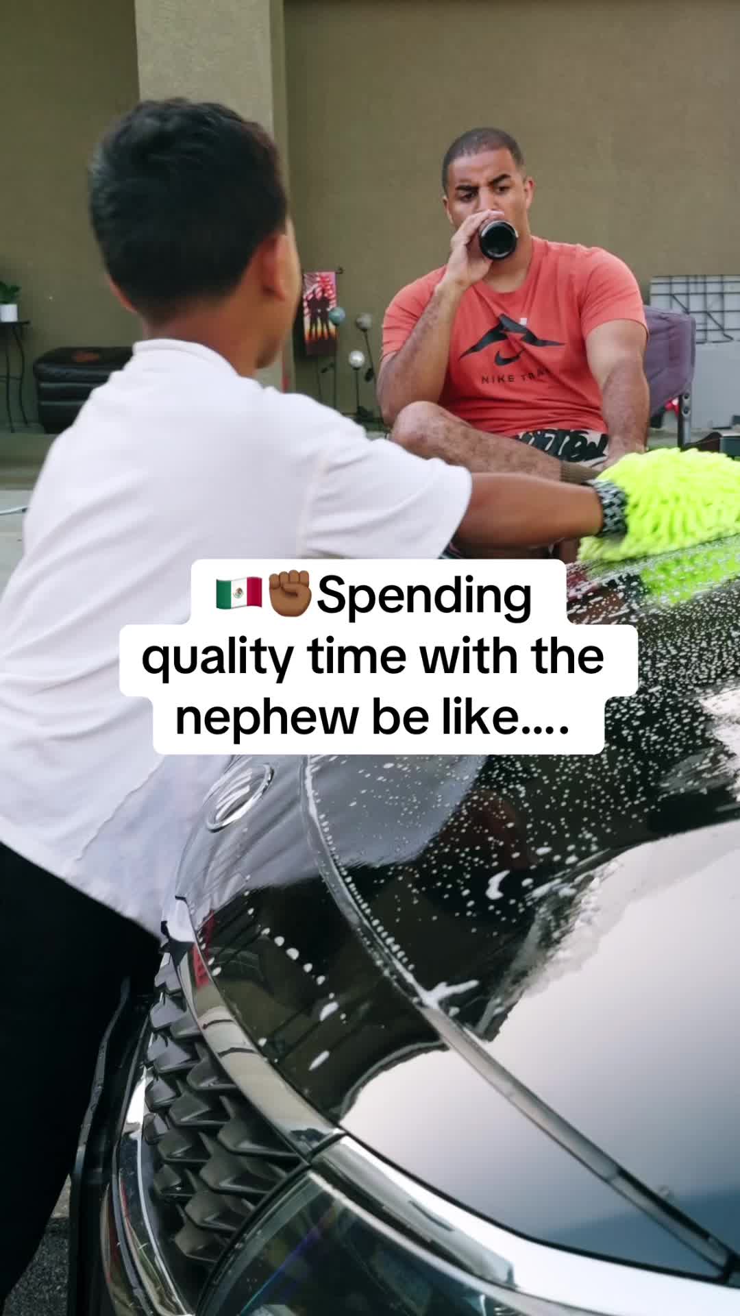 TikTok post by @theblackmexicann for Chemical Guys. Caption reads: [...] #DailyVibes #RelatableContent #uncle....