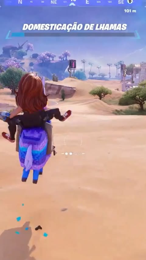 Instagram post by @nerdiria for Epic Games Store. Caption reads: 🤣Agora é possivel montar na lhama! #fortnite via....