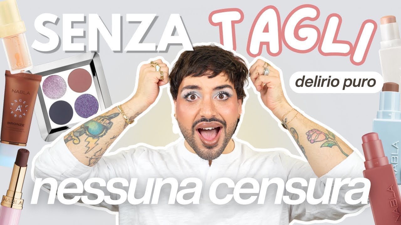 YouTube post by @liquorsbeauty for NABLA Cosmetics. Caption reads: [...] ED ECCO UNA FULL FACE AGGIORNATA DI NABLA....