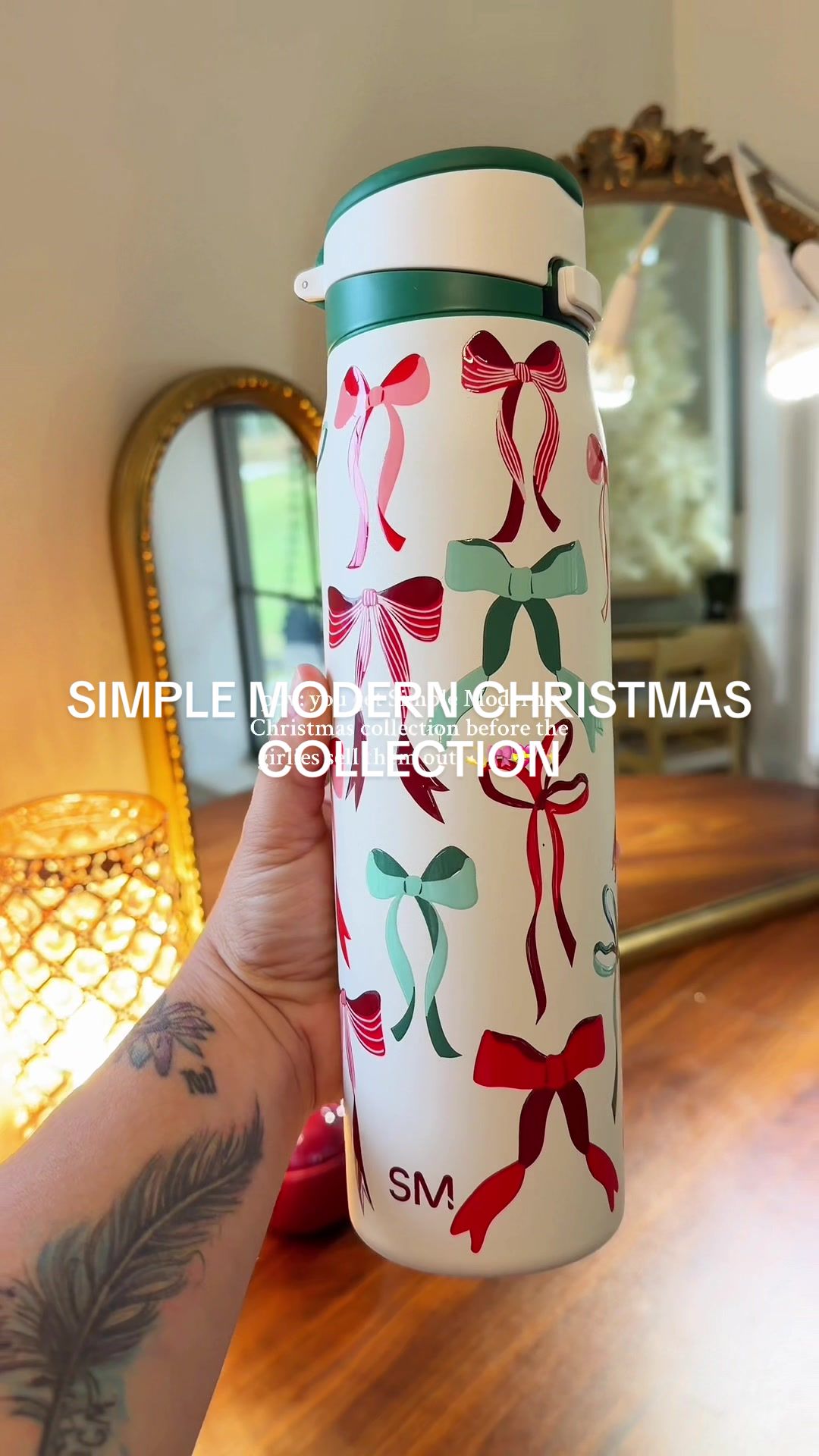TikTok post by @chantlycaree for Simple Modern. Caption reads: It’s a @Simple Modern Christmas affair 🤩🎄💫....