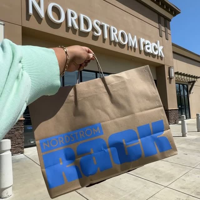 Instagram post by @mayadannie for Nordstrom Rack. Caption reads: WE HIT THE JACKPOT at @nordstromrack treasure....