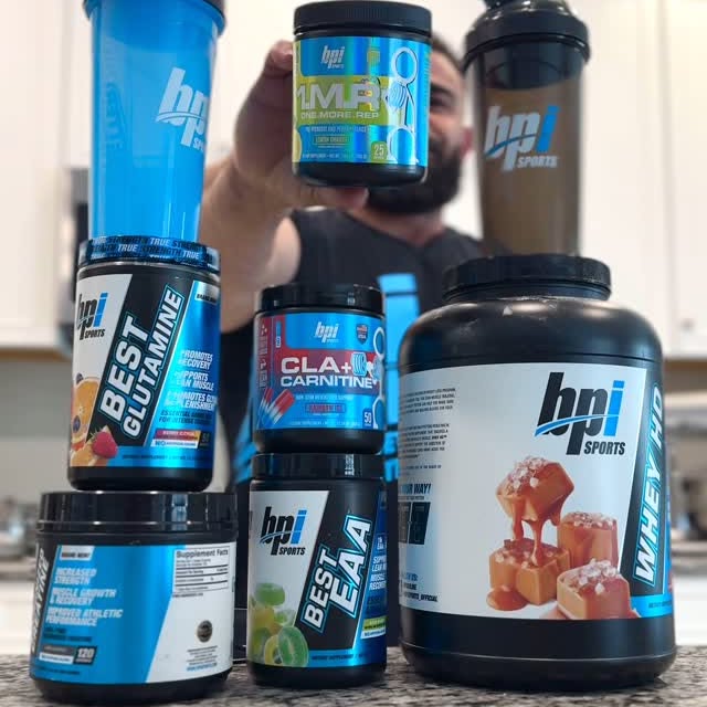 Instagram post by @ifbb_pro_kamal_elgargni for BPI Sports. Caption reads: Get your 1MR PRE WORKOUT at BPISPORTS.COM NOW and....
