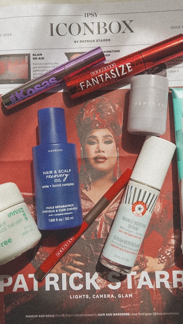 Instagram post by an influencer for Benefit Cosmetics. Caption reads: [...] by @patrickstarrr 🌷 @benefitcosmetics....