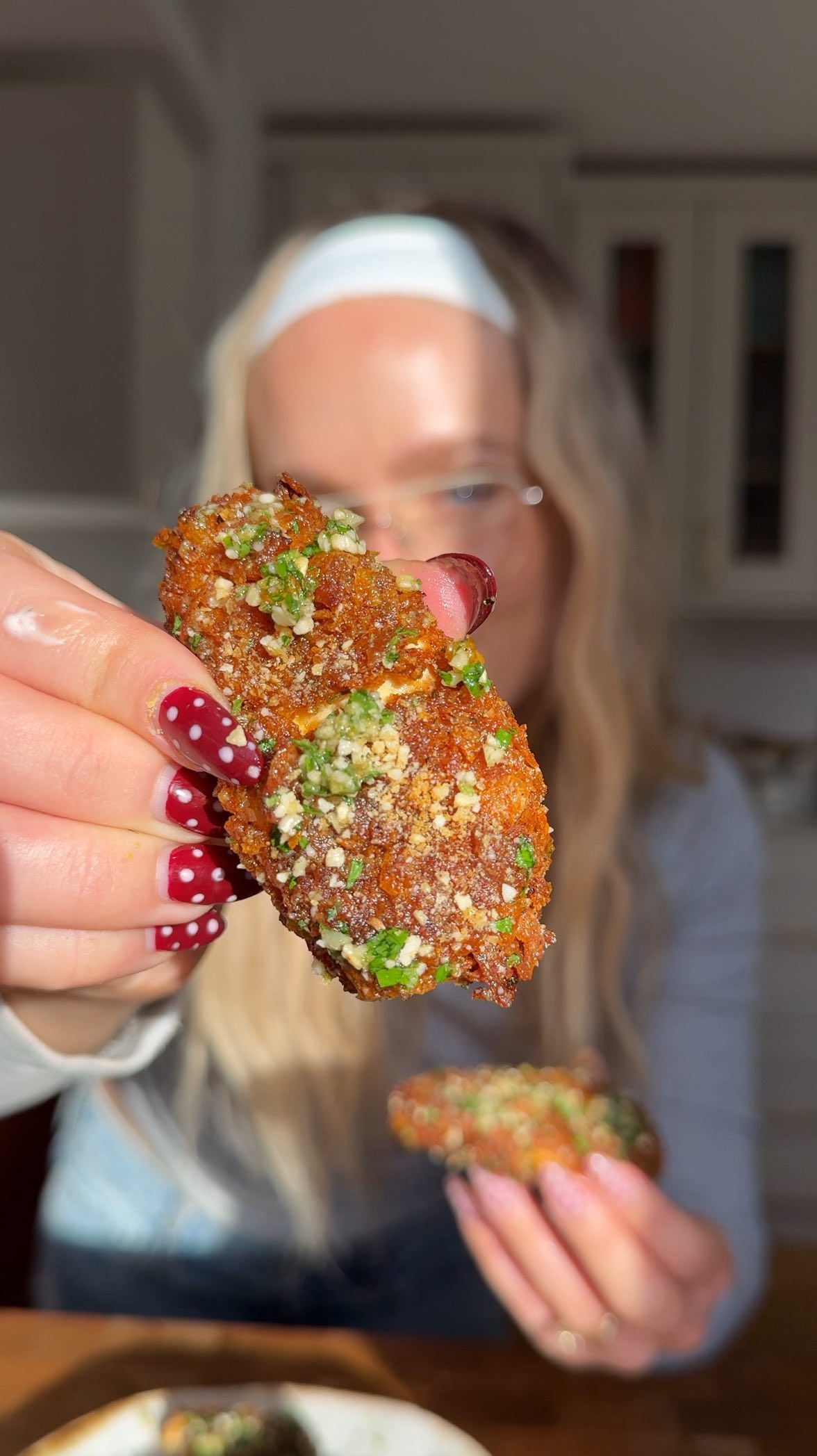 Instagram post by @ellysplate for Oatly. Caption reads: Garlic parm tofu tenders 🙂‍↕️🙂‍↕️ whilst i....