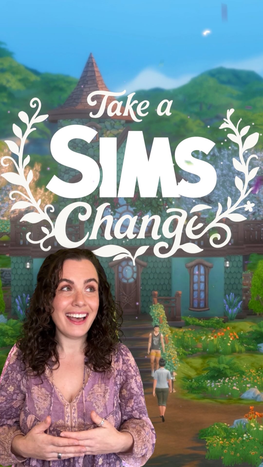 Instagram post by @jeyjeybink for The Sims. Caption reads: The cottagecore vibes?? Off the charts.....