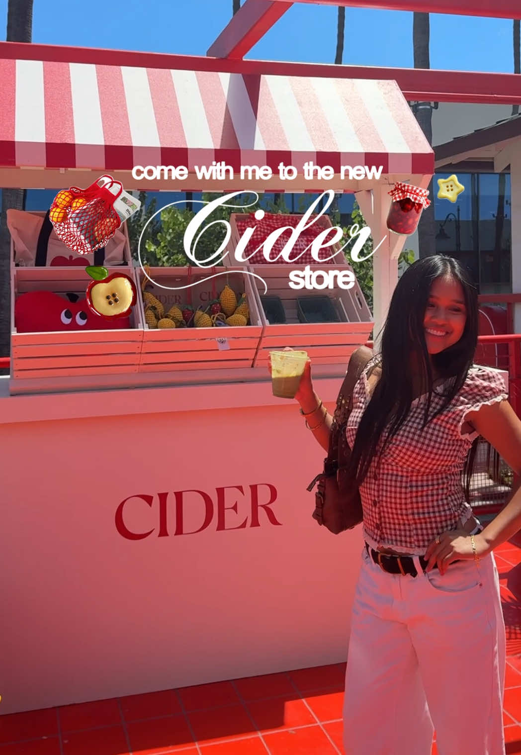 TikTok post by @kyrylledz for Cider. Caption reads: @Cider 🍎🧺💐 CIDER’s first ever store in LA! Oh....