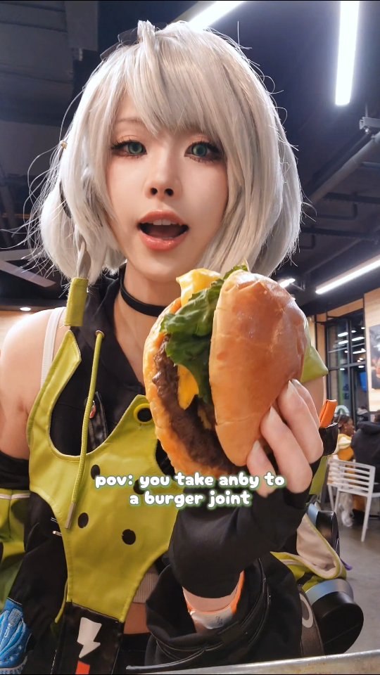 Instagram post by @shinnabuns for Zenless Zone Zero. Caption reads: I wonder what her favorite food is

#zzzcosplay....