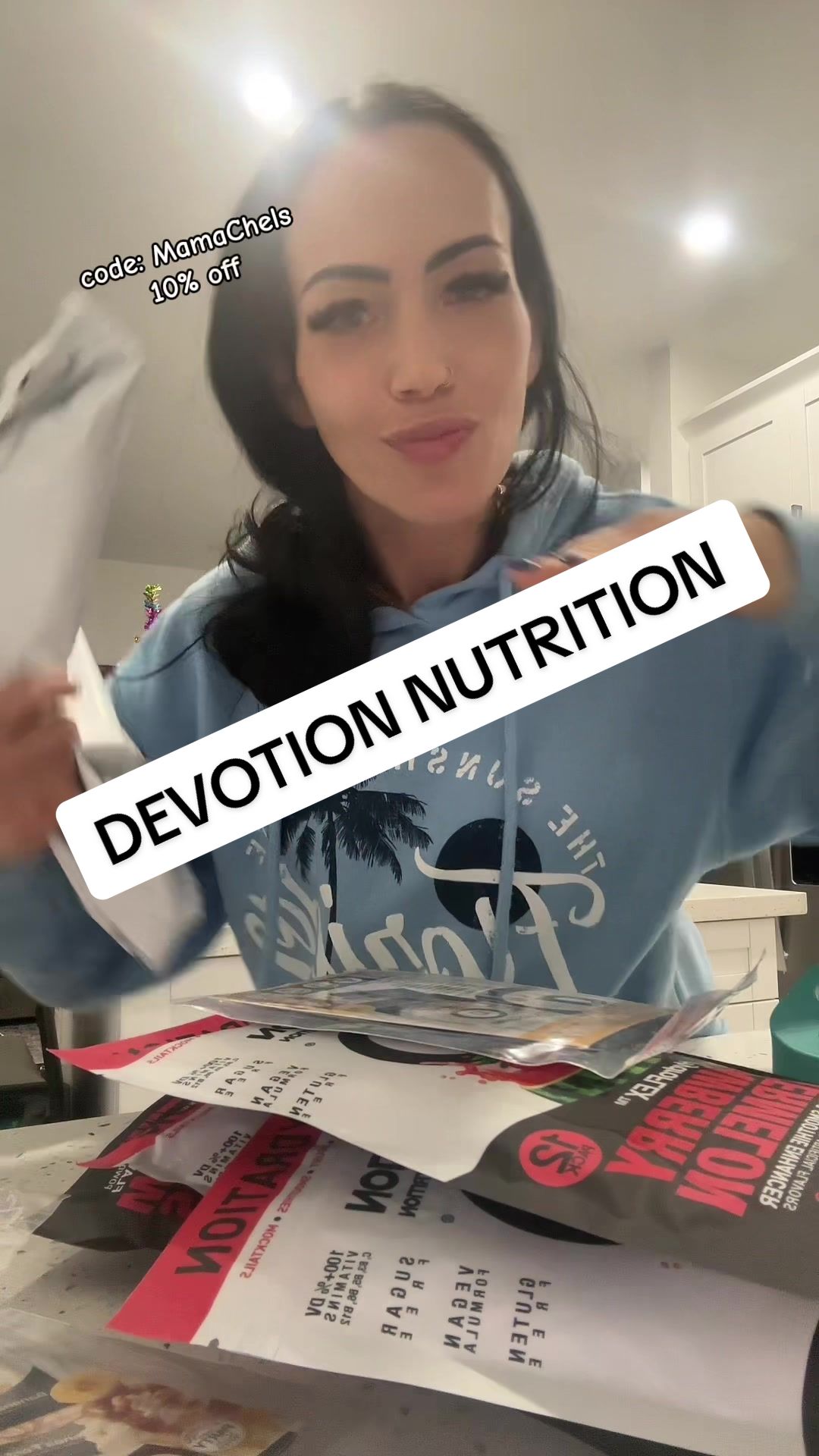 TikTok post by @chelseablake1125 for Devotion Nutrition. Caption reads: This made my heart so happy 💜💜💜 @Devotion....