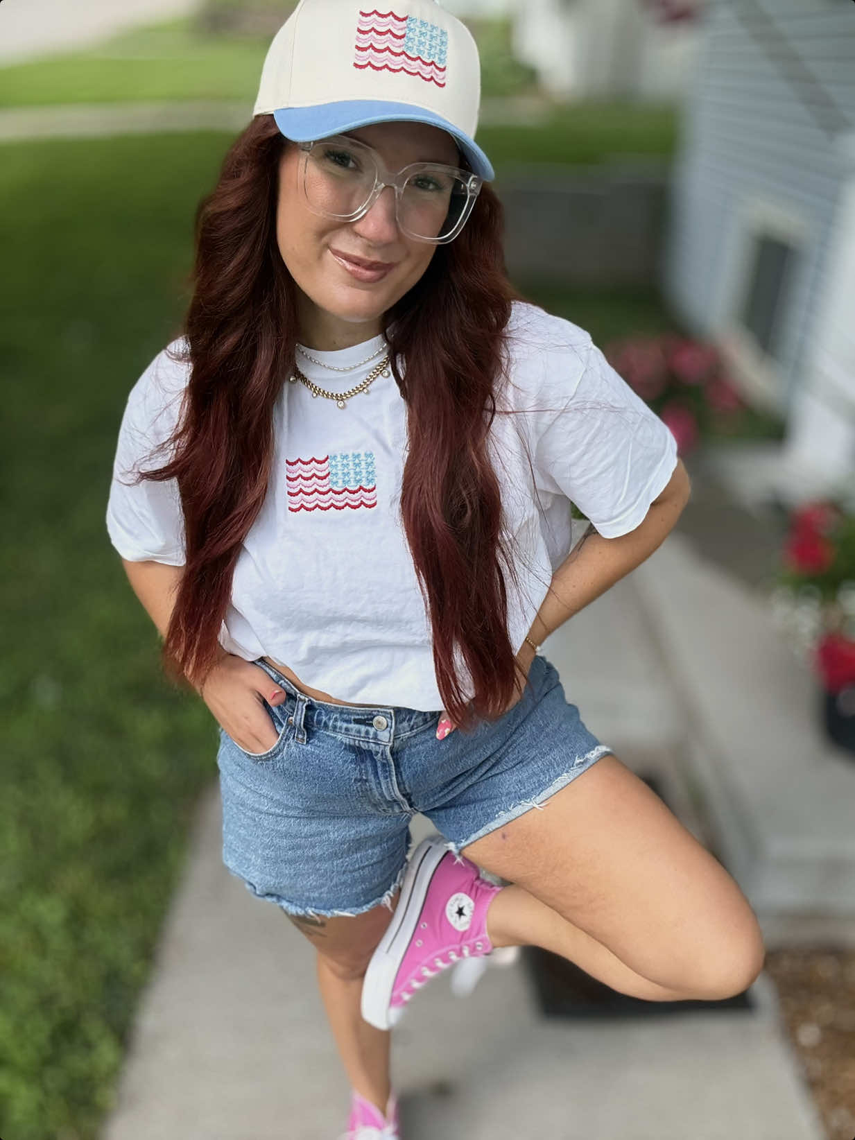 TikTok post by @karaad for United Monograms. Caption reads: [...] an XL for oversized fit🇺🇸 @United....