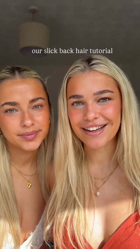 Instagram post by @biscombetwins for Hairburst. Caption reads: [...] to recreate our slick back look using....