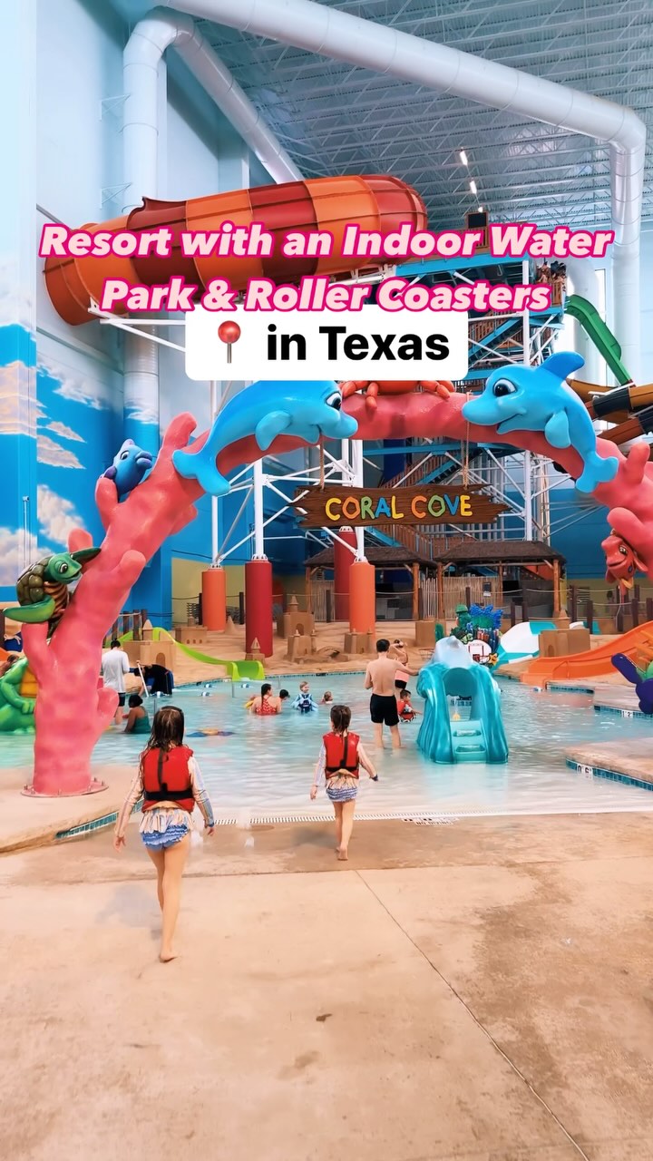 Instagram post by @dallasfunfam for Kalahari Resorts. Caption reads: 🌟 Kid Friendly Resort with a Water Park and....