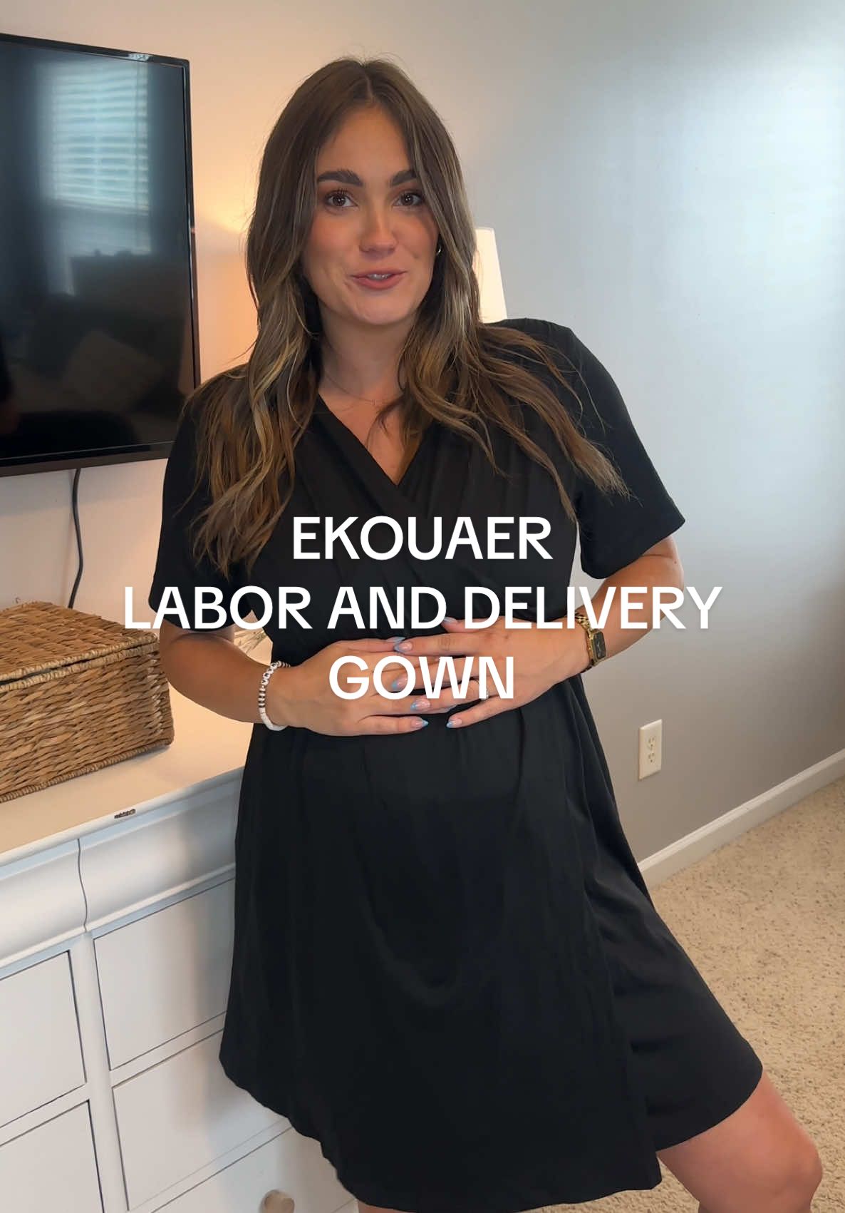TikTok post by @emsc254 for Ekouaer. Caption reads: [...] this time I’m prepared for baby #2 💕....