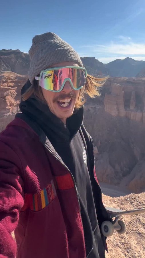 Instagram post by @theskatenomad_ for Holafly. Caption reads: From skating through the streets of Azerbaijan to....