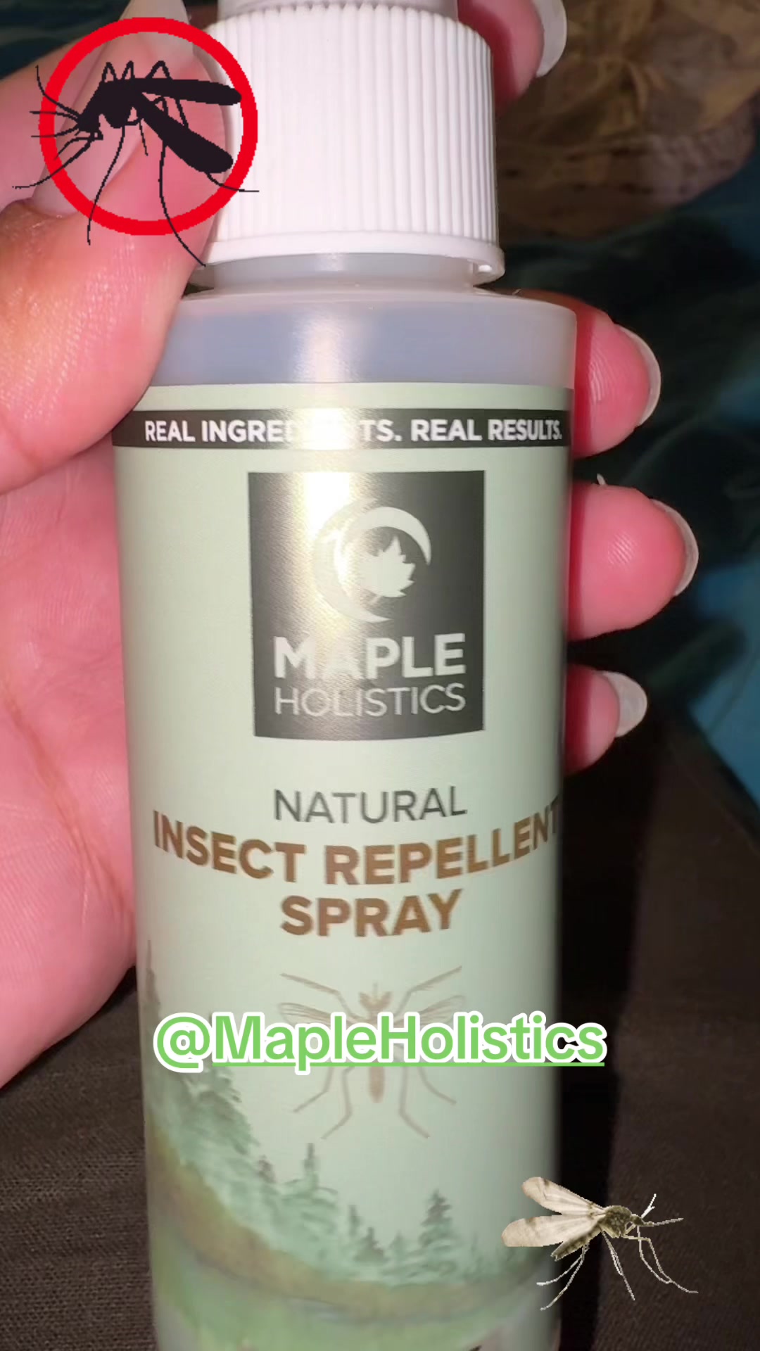 TikTok post by @ericareyes295 for Maple Holistics. Caption reads: @Maple Holistics sent me their Natural Insect....